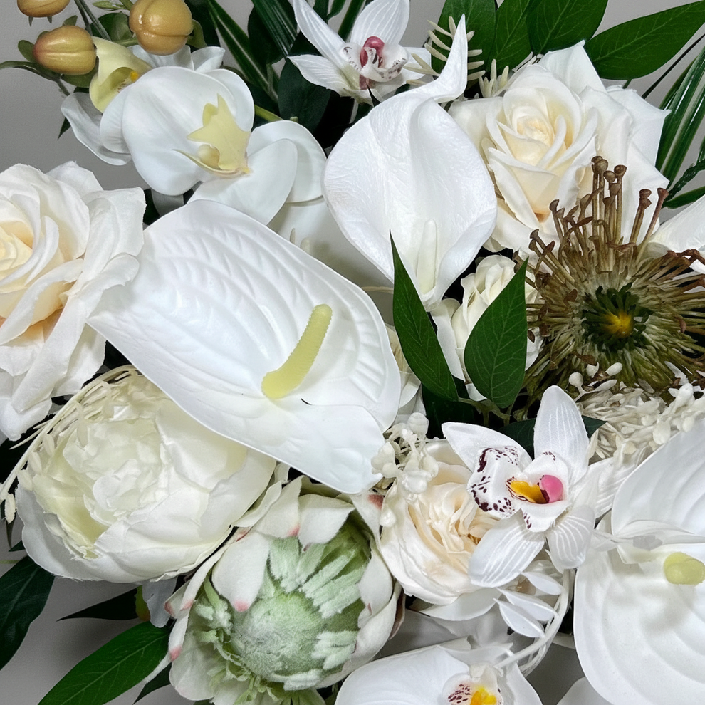 Pure Elegance White Bouquet - Luxury White & Green Flowers | Mi-Rose Malta